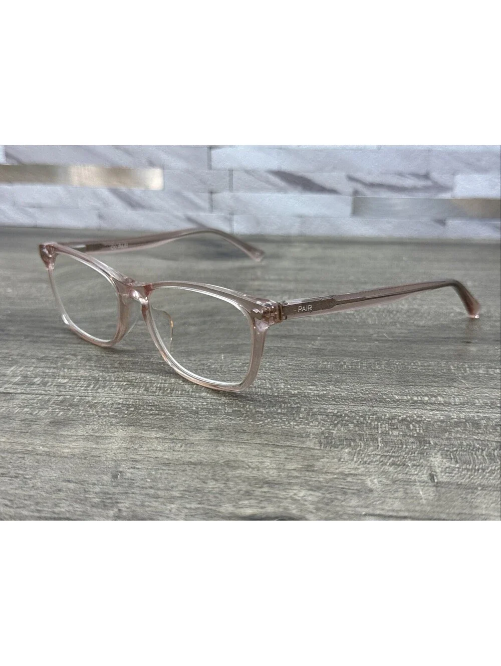 Pair The Casper Clear Pink Rectangle 007 Eyeglasses Frames Only 52-17-140